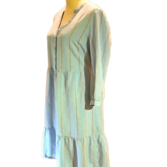 Old Navy Waist Defined Striped Shirt Dress 3/4 Sleeve Women size M - Picture 3 of 15